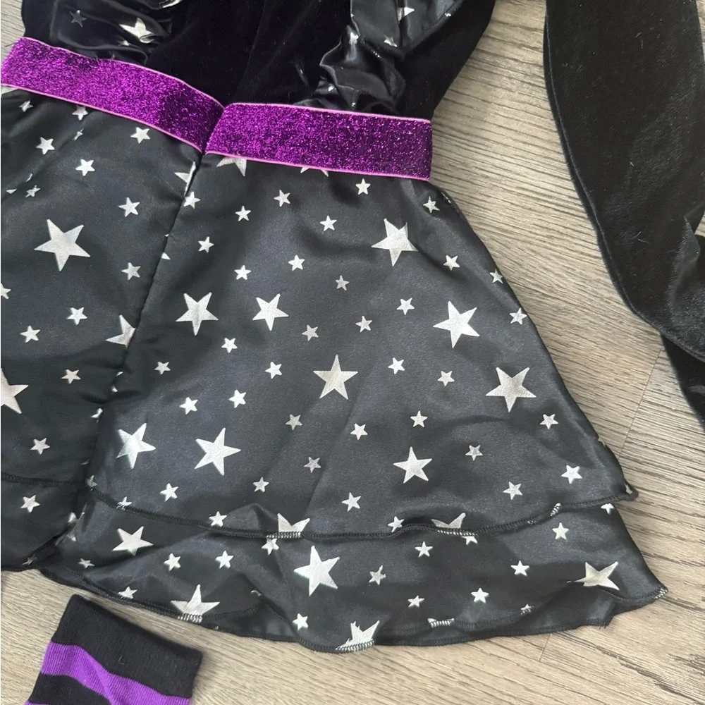 Tipsy Elves Girl's 3-Piece‎ Witch Costume - Size S (6/7) - Black/Purple - NWT